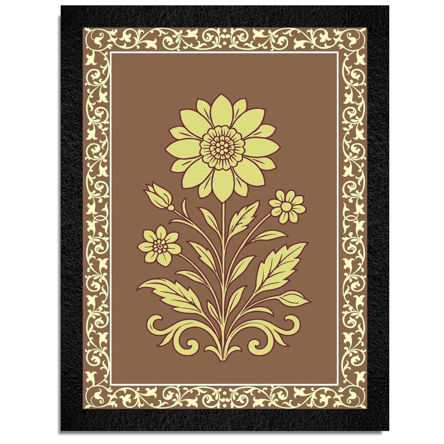 Lotus Flower Painting - Modern Framed Floral Wall Art for Serenity & Home Decor