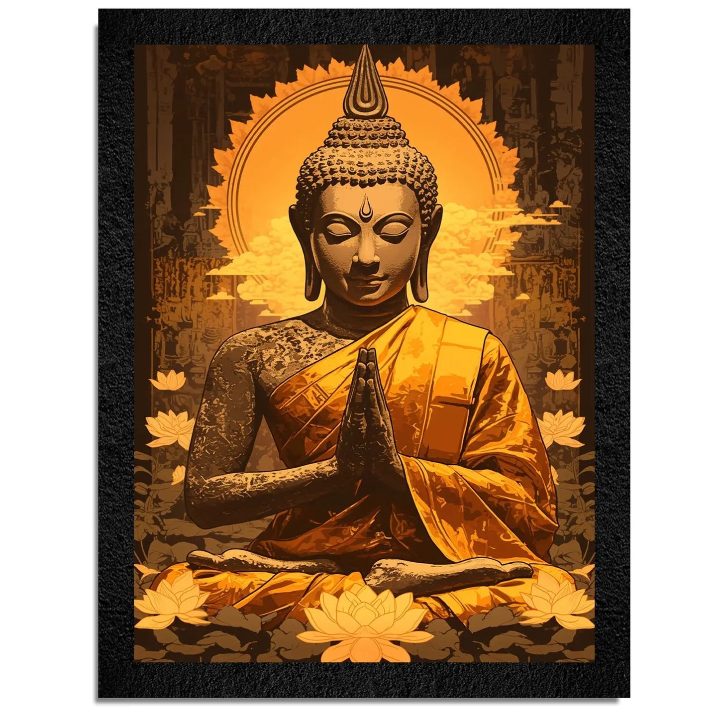 DSF Wall Art Buddha meditation framed canvas