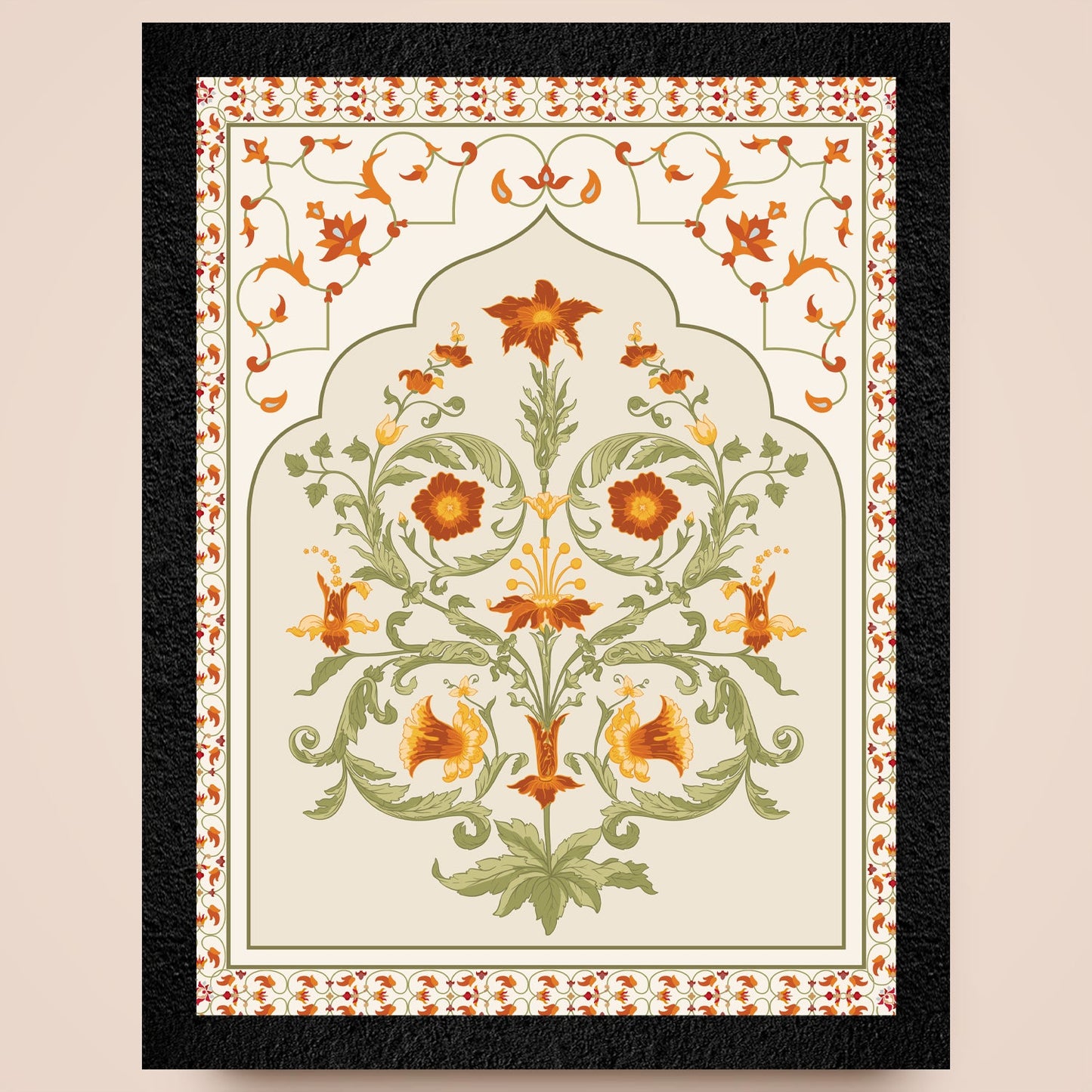 A framed vibrant abstract flower painting by DSF Wall Art.