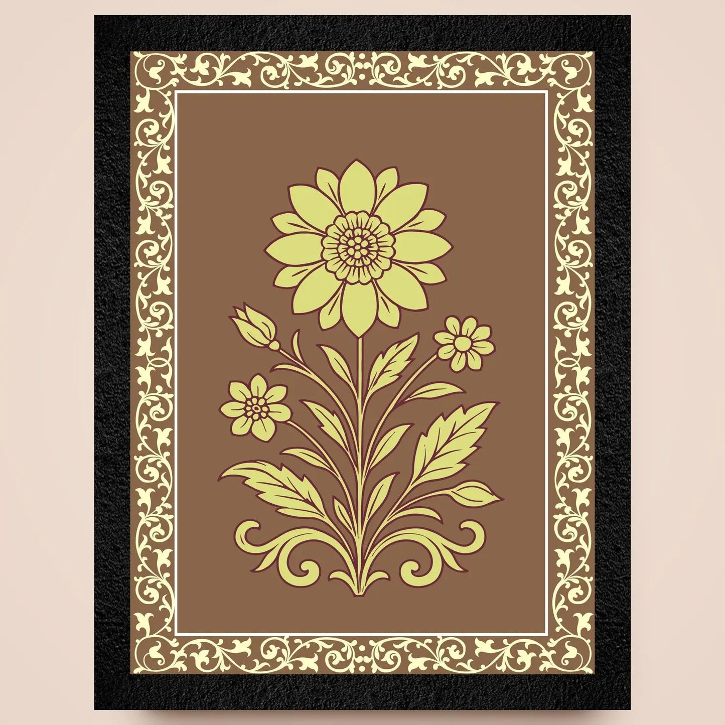 Lotus Flower Painting - Modern Framed Floral Wall Art for Serenity & Home Decor