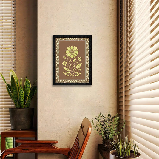 Lotus Flower Painting - Modern Framed Floral Wall Art for Serenity & Home Decor