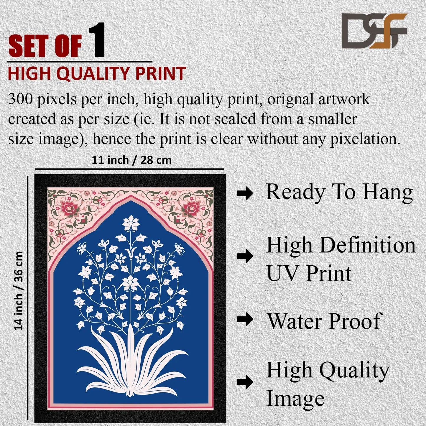 DSF Wall Art ki traditional floral abstract painting, home decor ke liye.