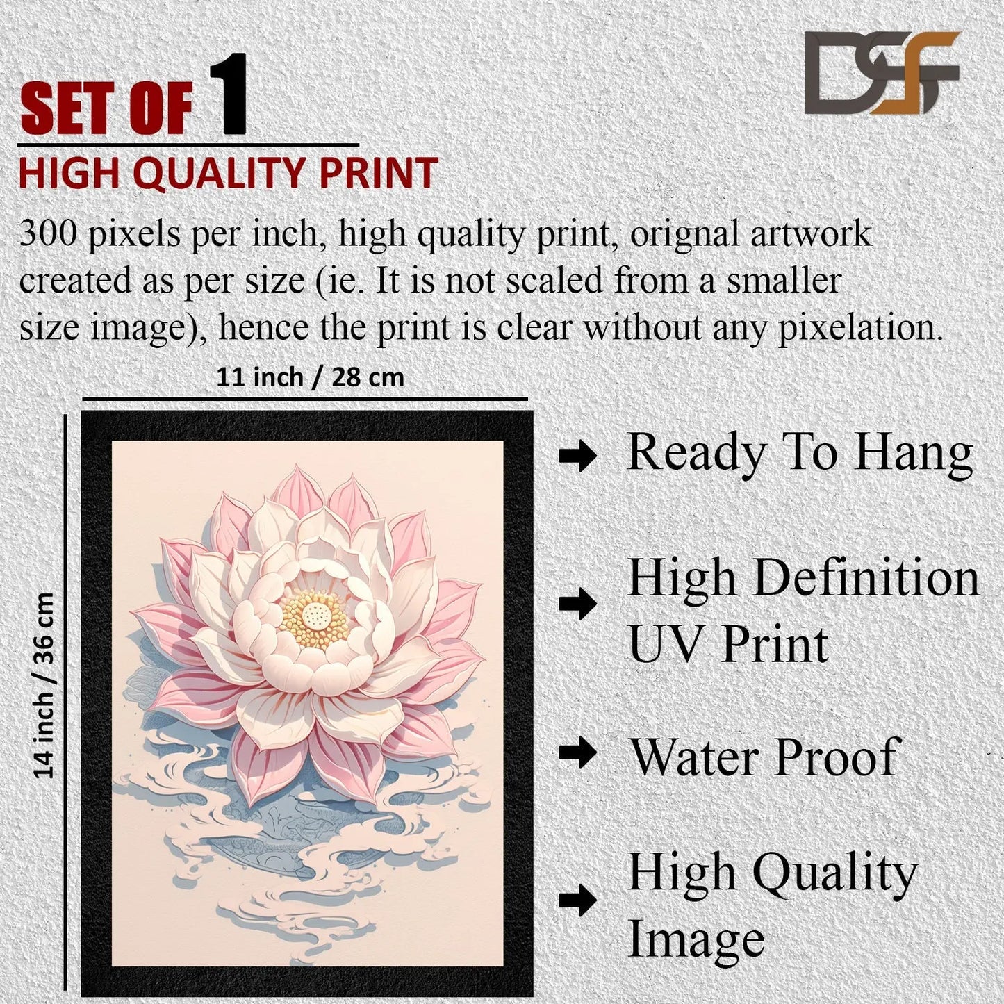 DSF Wall Art ki multicolor floral abstract framed wall painting.