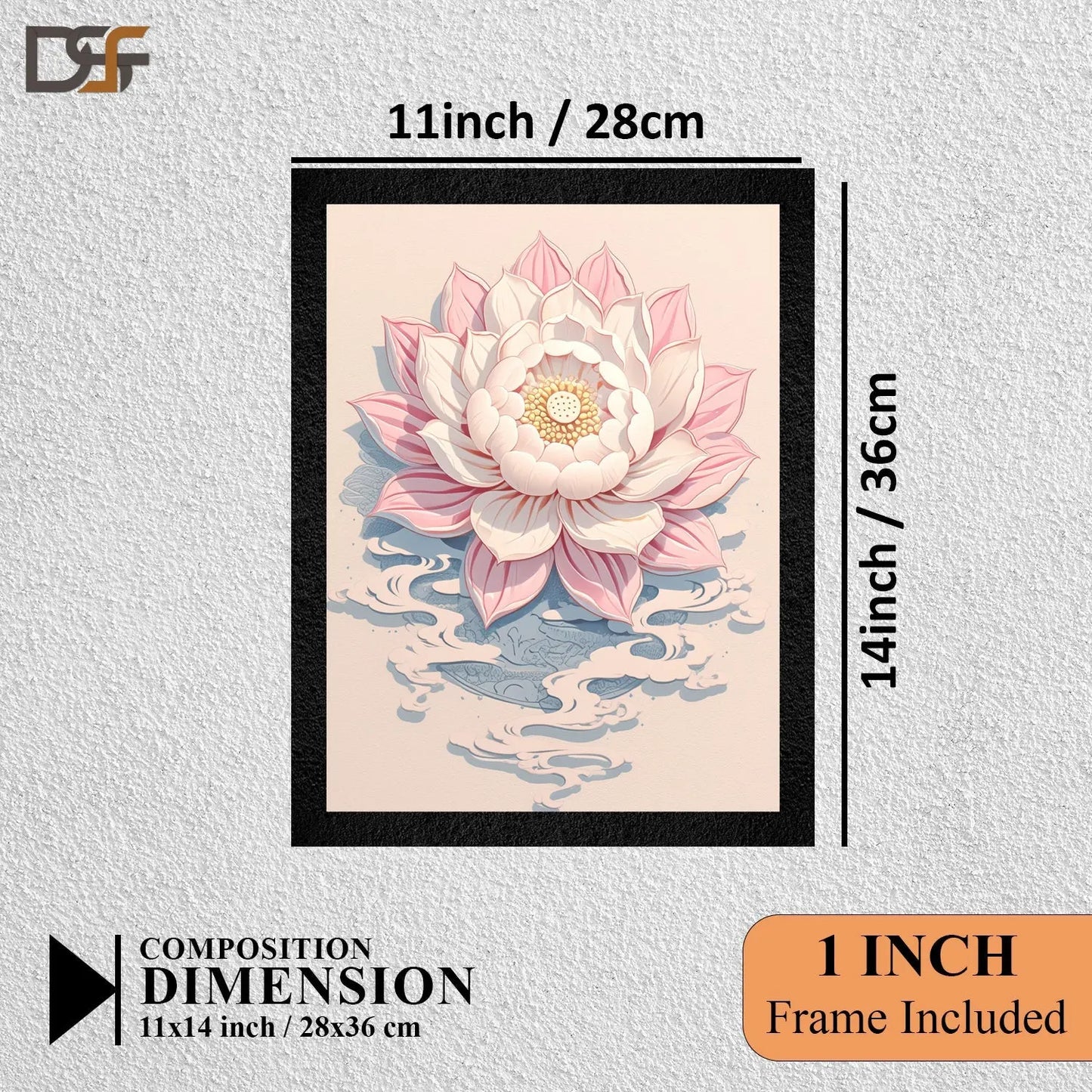 DSF Wall Art ki multicolor floral abstract framed wall painting.