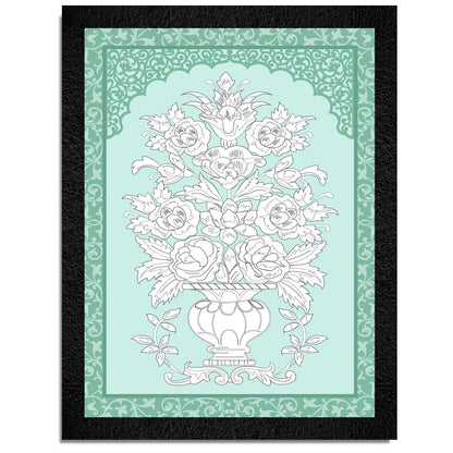 A traditional floral pot framed wall art painting by DSF Wall Art.