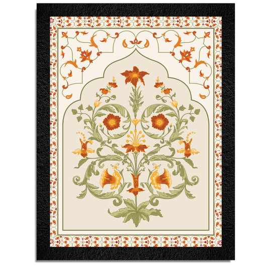 A framed vibrant abstract flower painting by DSF Wall Art.