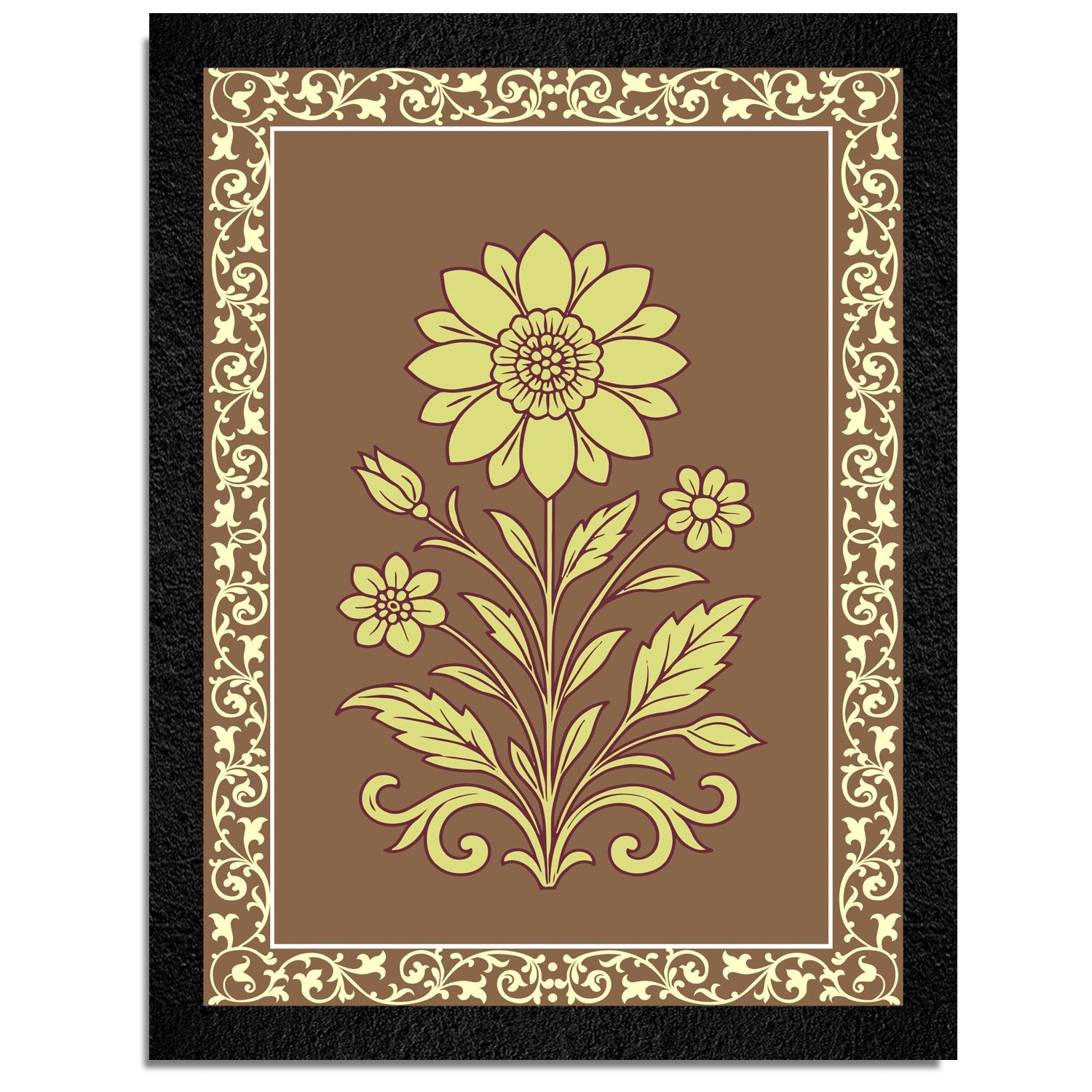 Lotus Flower Painting - Modern Framed Floral Wall Art for Serenity & Home Decor