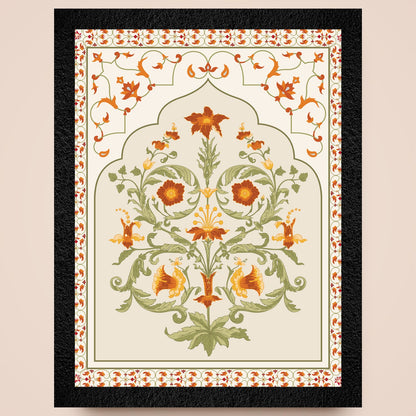 A framed vibrant abstract flower painting by DSF Wall Art.