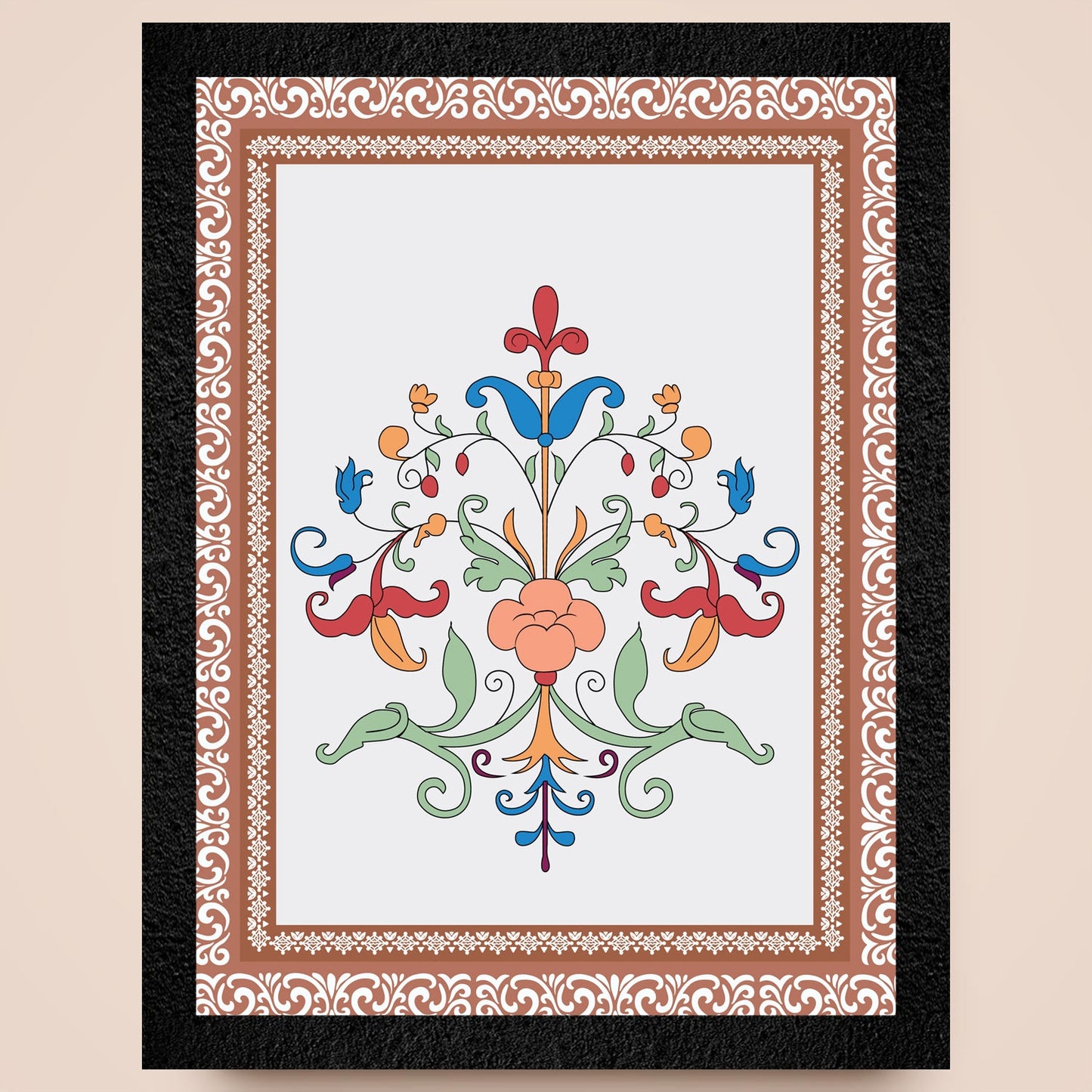 Floral Painting - Modern Framed Flower Wall Art for Elegant Home Decor