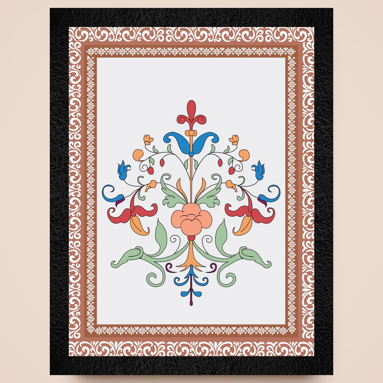 Floral Painting - Modern Framed Flower Wall Art for Elegant Home Decor