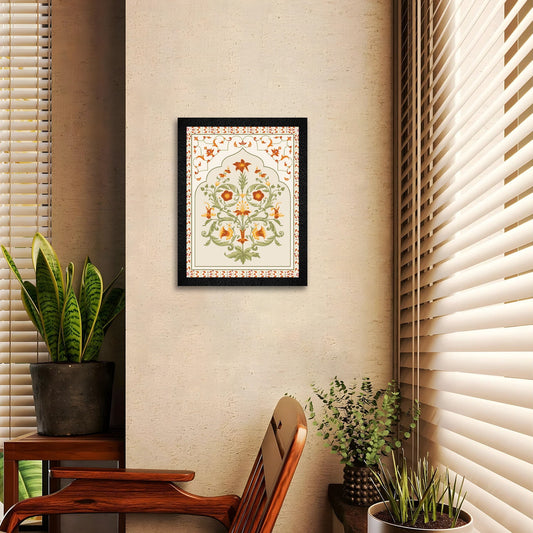 A framed vibrant abstract flower painting by DSF Wall Art.