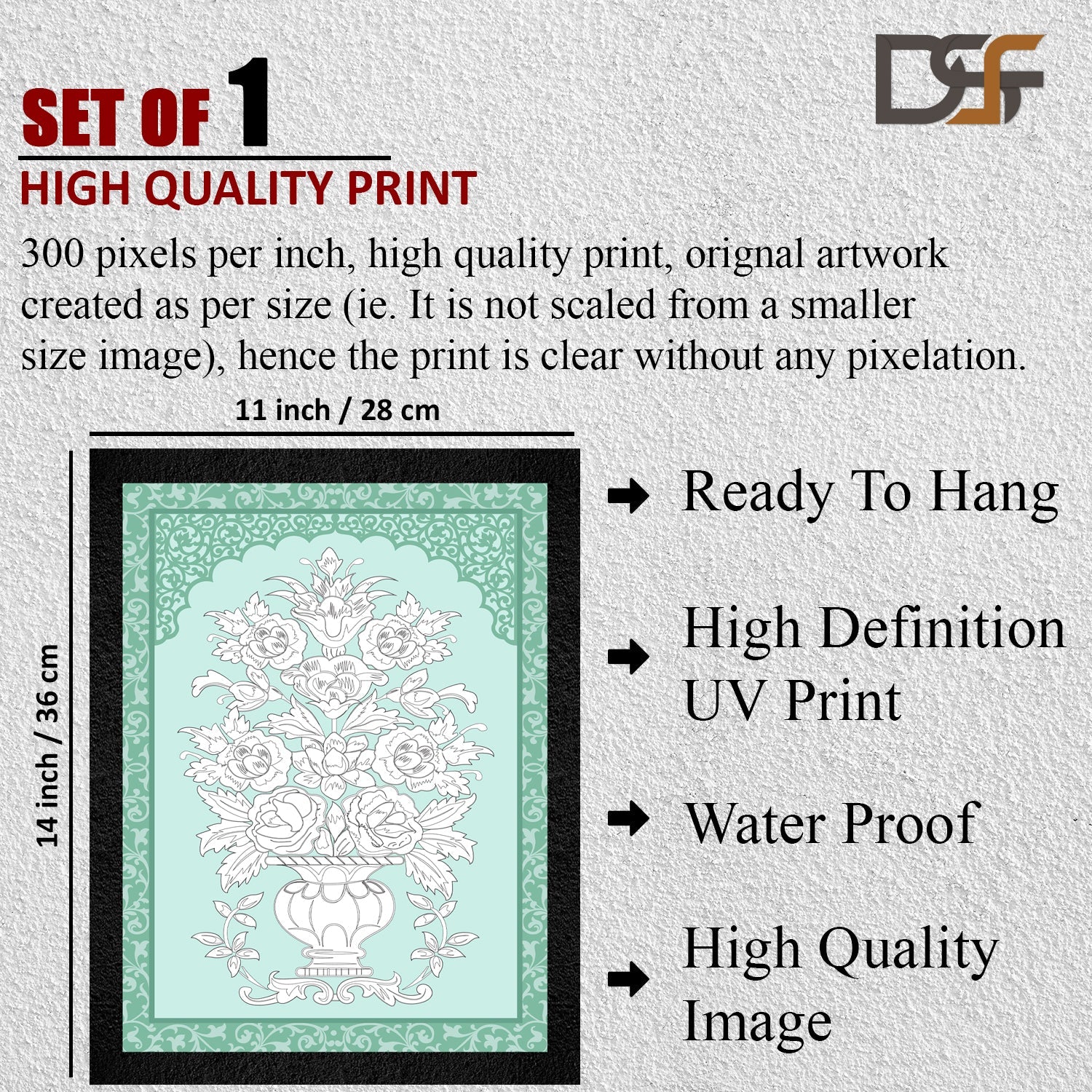 A traditional floral pot framed wall art painting by DSF Wall Art.