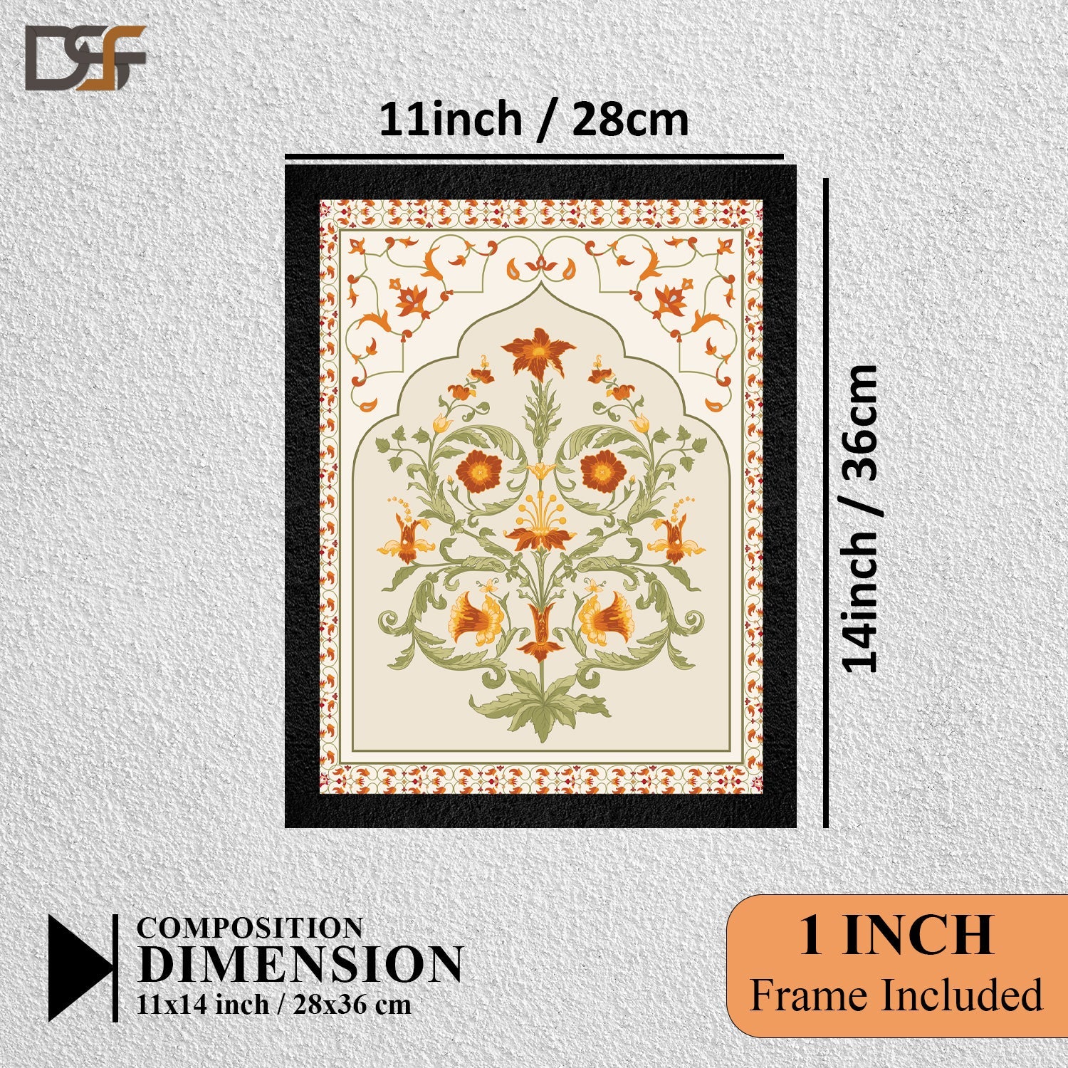 A framed vibrant abstract flower painting by DSF Wall Art.