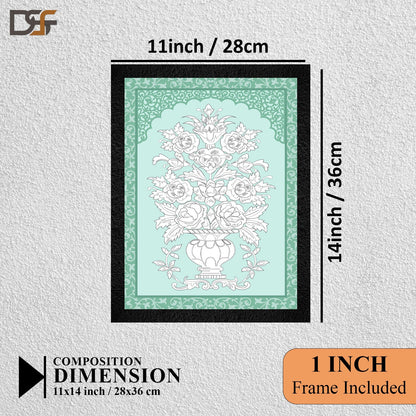 A traditional floral pot framed wall art painting by DSF Wall Art.