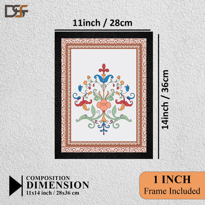 Floral Painting - Modern Framed Flower Wall Art for Elegant Home Decor